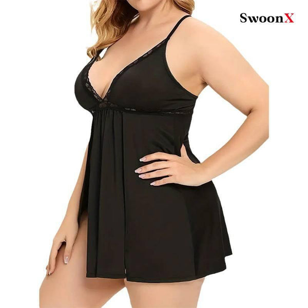 Plus Size Sexy Lingerie Set with T-Back & Robe