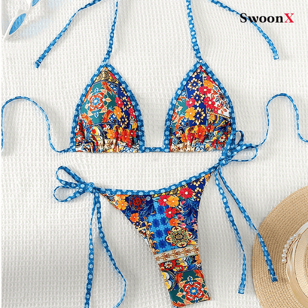 Sexy Floral Print Bikini Set for Beach & Pool